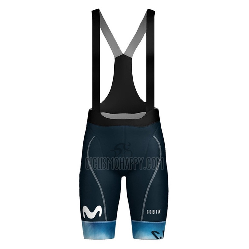 Movistar Cycling Jersey Bib Short 2023 Short Sleeve White Light Blue